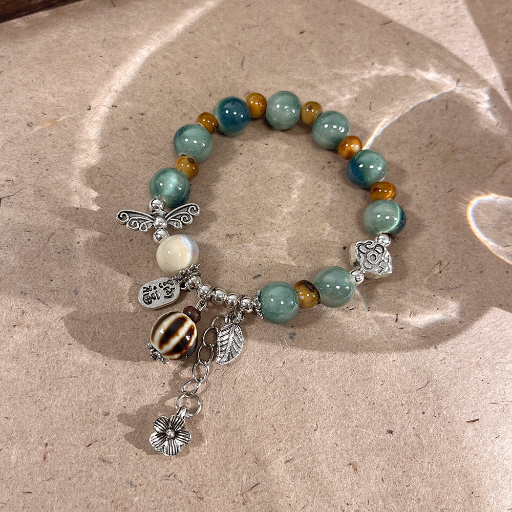 Bracciale con perline in ceramica jingdezhen stile cinese donna_voghion.com