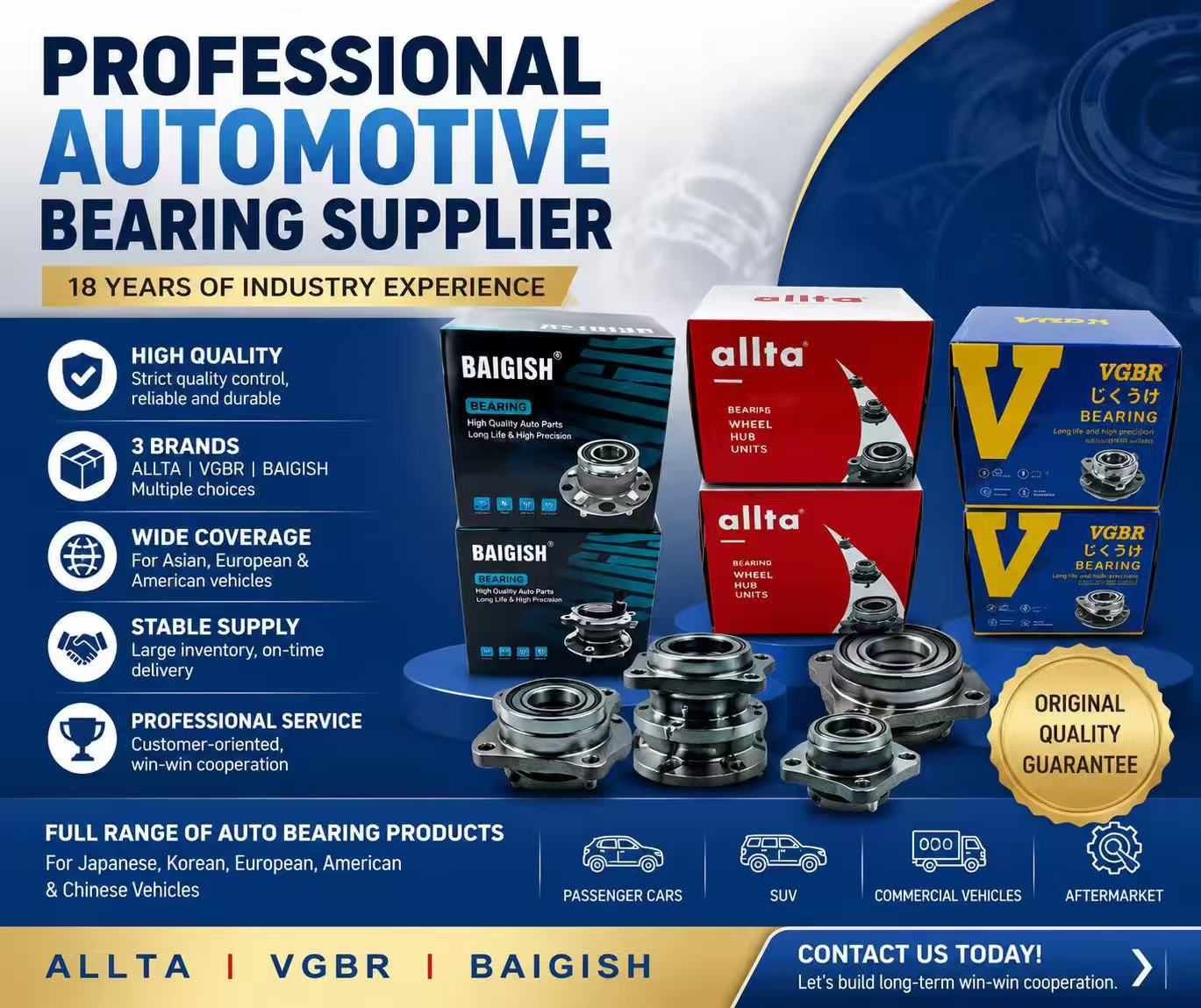 42410-47030 is suitable for the imported version of the Toyota Prius four-wheel drive rear wheel hub bearing assembly