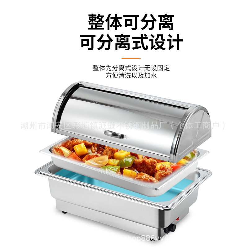 Estufas de buffet de acero inoxidable calentamiento eléctrico estufa buffet comida hotel desayuno rápido mesa de aislamiento térmico comercial