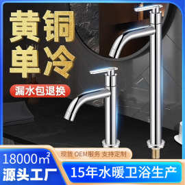 跨境卫生间洗手盆单冷水龙头家用洗脸池面盆台上盆冷热水浴室龙头
