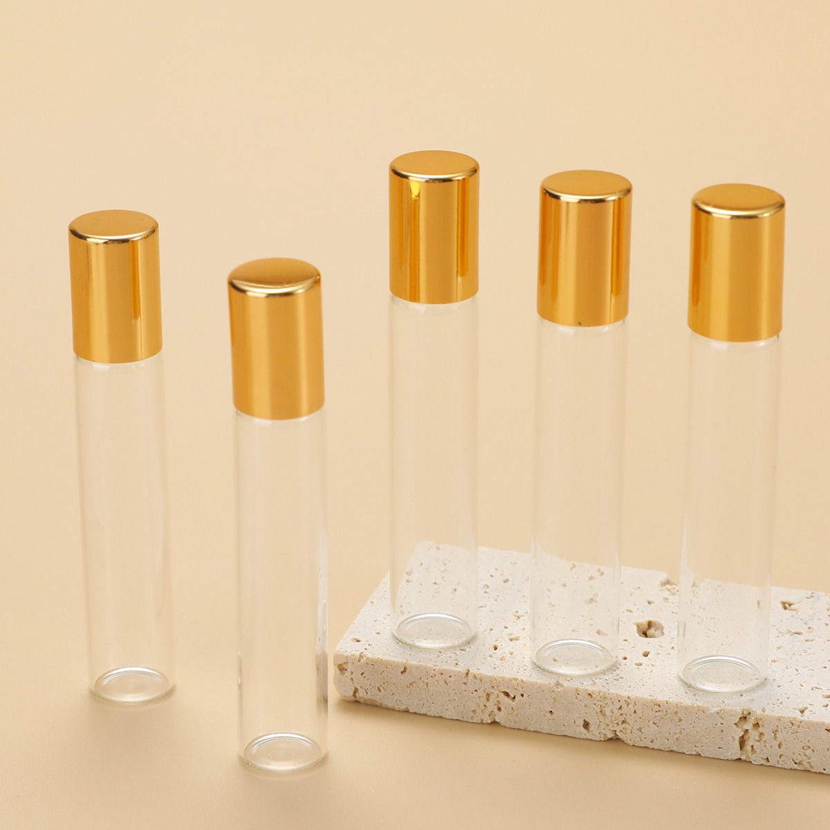10ml de aceite esencial, venta directa de fábrica, vidrio transparente, bola de acero, bola, perfume, botella, 5ml, botella vacía