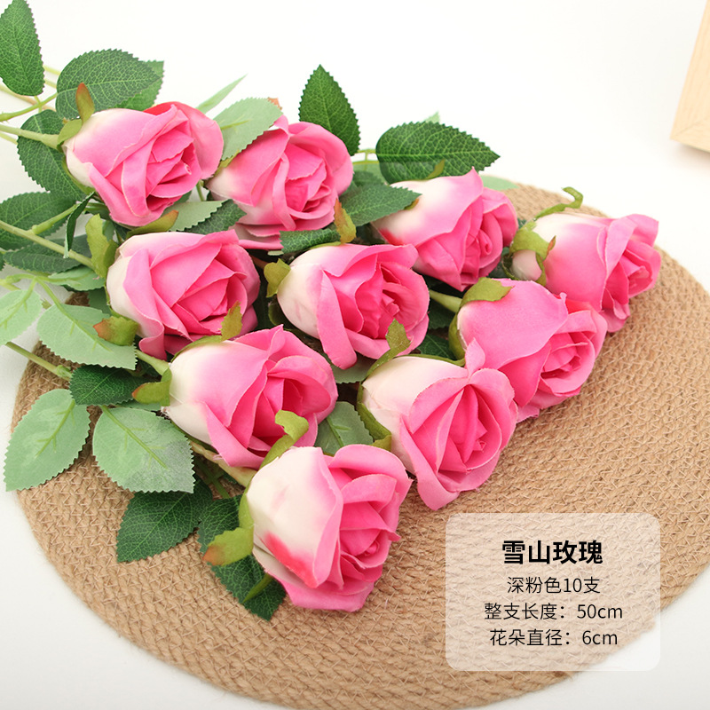 스노우 마운틴 로즈 딥 핑크 1 브랜치