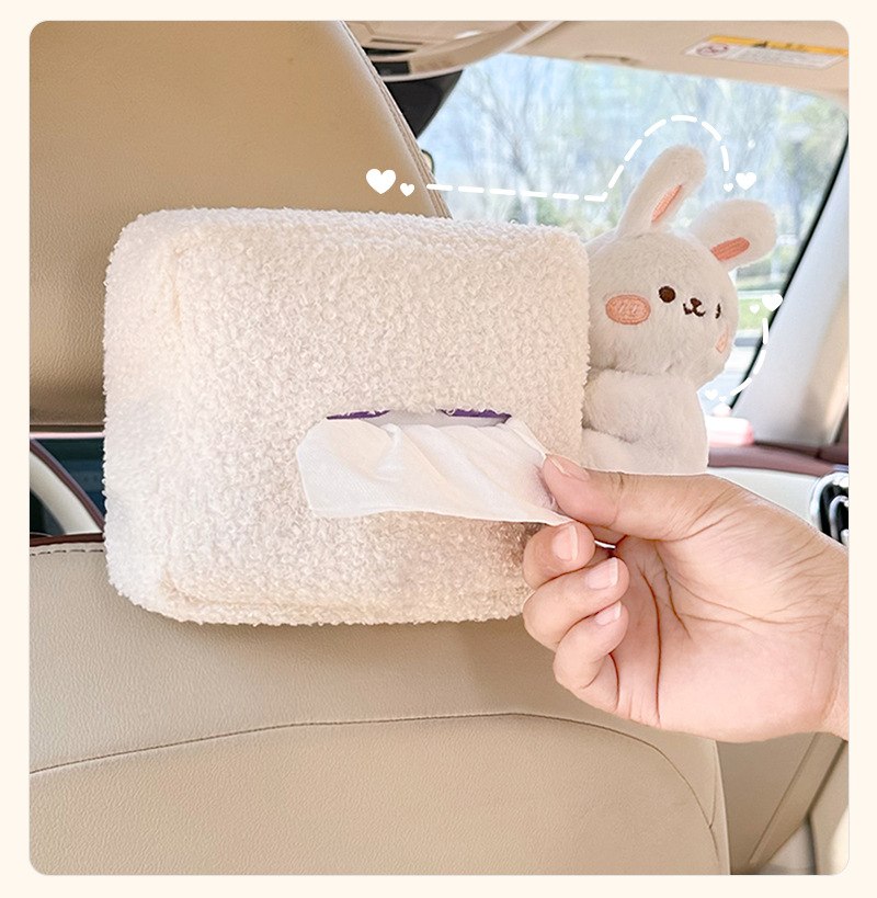 Car Tissue Box Creative Doll Doll Car Multi-function Hanging Tissue Cute Cartoon Car Tissue Box