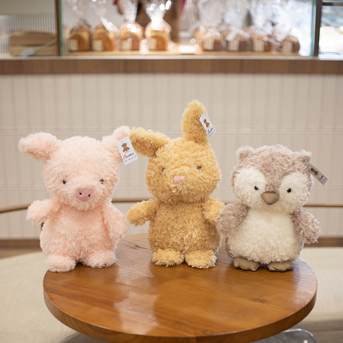 Cute simulation animal chick rabbit owl pig pig sheep small doll doll children's doll plush toy cute