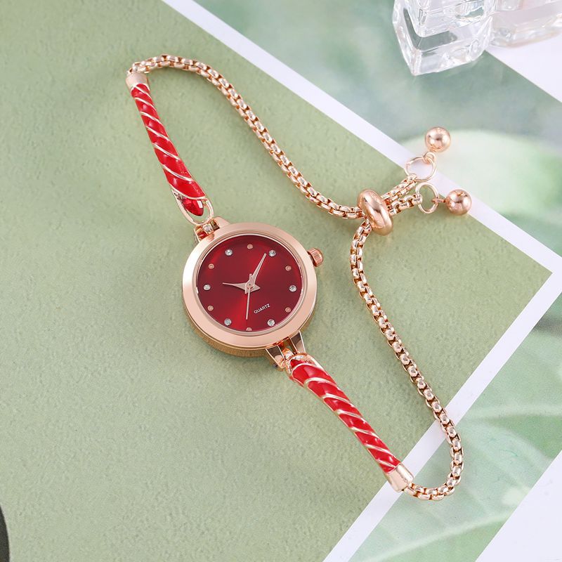 Nueva mujer estudiante estilo coreano elegante cordón diseño pequeño redondo simple moda elegante perezoso pulsera reloj femenino