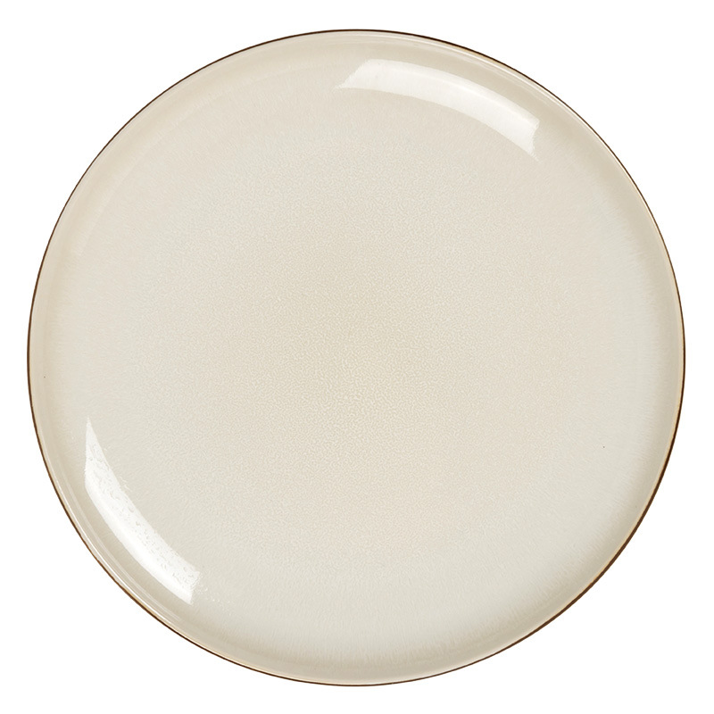 Plato de color sólido simple de 8 pulgadas plato de cerámica al por mayor plato de comedor japonés plato redondo casero plato de comedor occidental