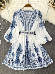 おしゃれな婦人服 新しいVネック長袖クロスボーダー