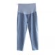 2023 New pregnant women's casual cropped pants high waist spring and summer thin fashionable mom adjustable pregnant women's small maternity clothes