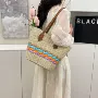 条纹海边单肩大容量托特包