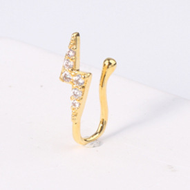 Fashionable nose piercing, diamond stone inlay, nose clip, European style