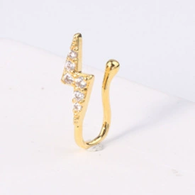Fashionable nose piercing, diamond stone inlay, nose clip, European style