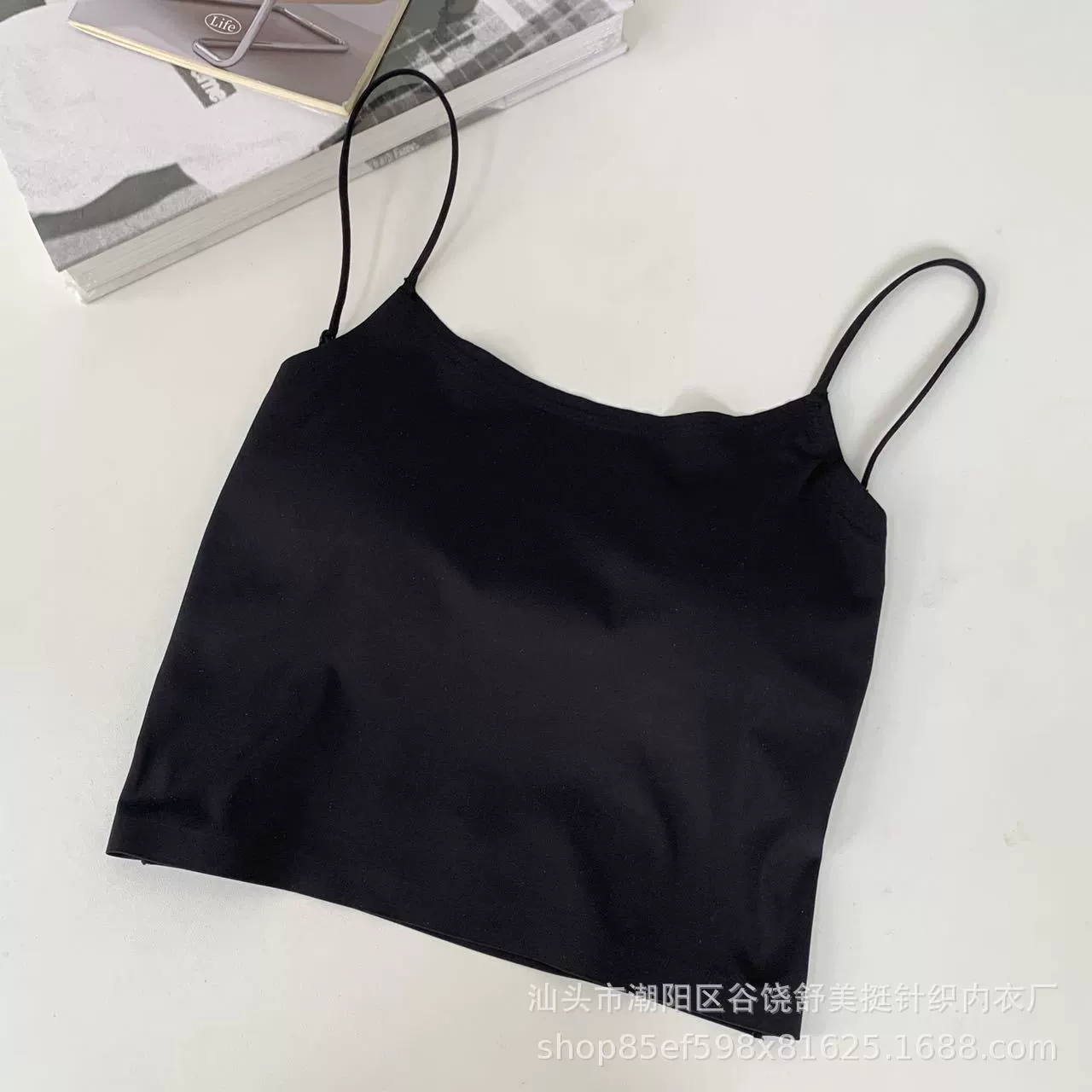 Силк кружевной топ-к camisole (женщины), встроенные чашки, тесемка открытая спинка, один размер