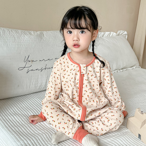 Thick Fleece-Textured Sleeping Bag for Kids, Baby Split-Leg Anti-Kick Blanket, Boneless Wool-Lycra Cotton Boys' Seamless One-Piece Romper