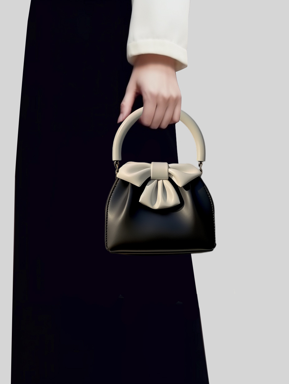 Casual, Daily, Shopping Occasion Pu Leather Material Women's Pu Leather Bow Knot Elegant Bucket Magnetic Buckle Handbag