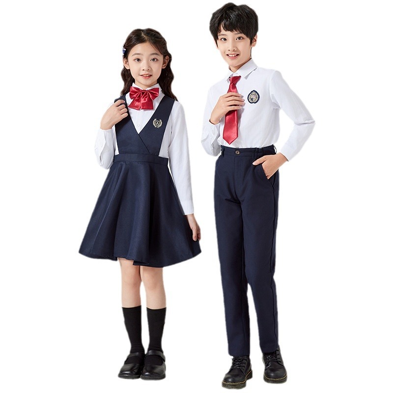유치원 정원 의류 봄 · 가을 어린이 공연 의류 합창 초중등학교 학생 교복 수업 교복 시 암송 원피스 세트