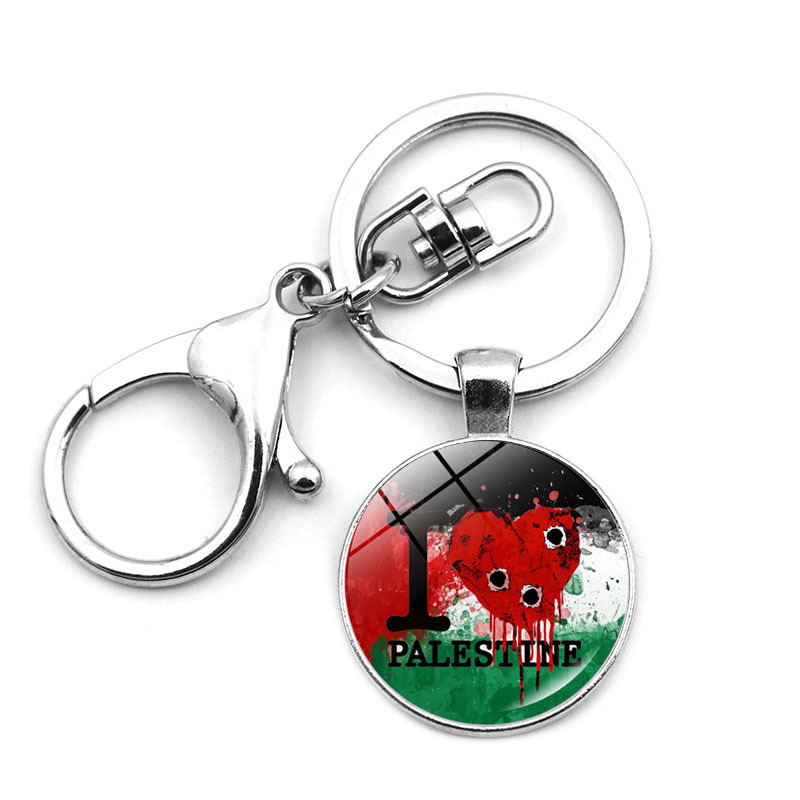 Nuevo llavero de bandera palestina transfronteriza Palestina colgante de paz anti-guerra hebilla de langosta llavero