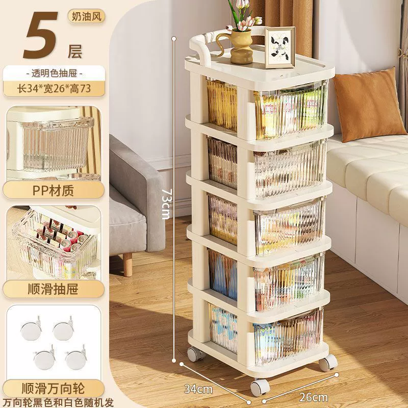 Multilayer storage cart, universal bedside box organizer, 1–5 layers, modular sizes