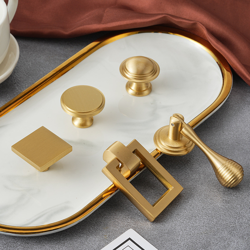 極簡純黃銅實心拉絲金明裝單長孔裝家具五金衣鞋廚抽屜櫃門拉把手