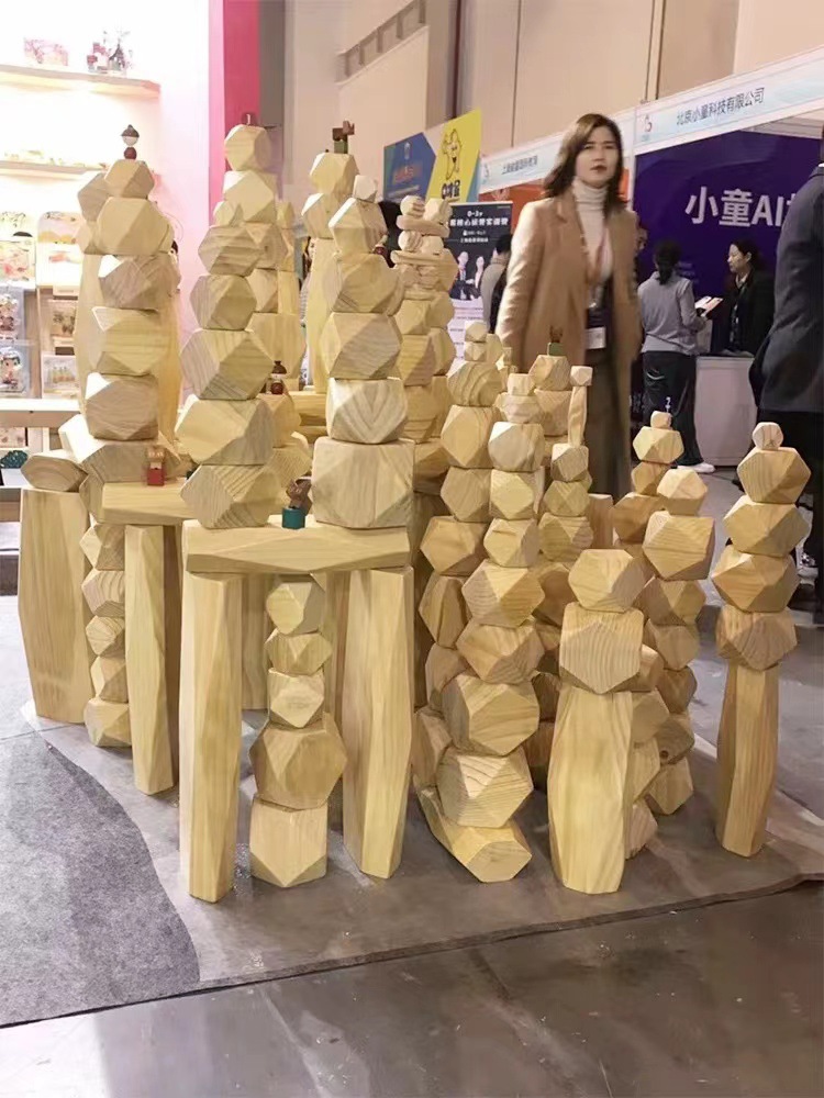 De madera de 220 piezas grandes bloques de construcción de piedra laminada equilibrio jengle jardín de infantes materiales didácticos área de Construcción montaje de grandes bloques de construcción