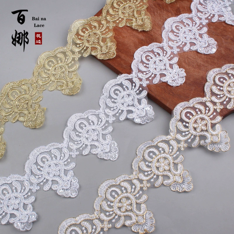 Готовая одежда из кружева Baina, домашний текстиль, аксессуары, европейское золотое ананасовое кружево, костяное кружево, декоративное кружево