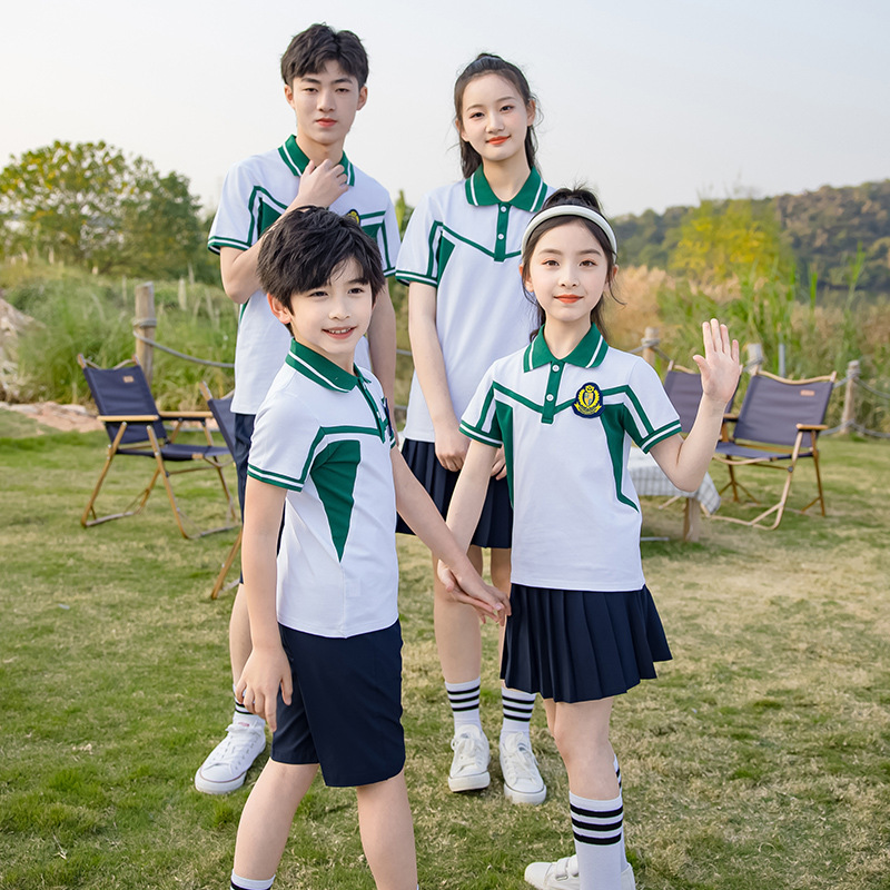 夏裝中小學生校服短袖裙子套裝六一節兒童幼兒園園服春秋季四件套