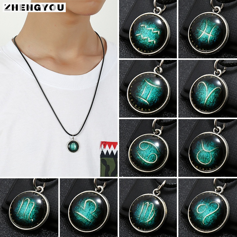 厂家直销韩版夜光12星座项链简约学生清新长款项链颈链服饰配饰