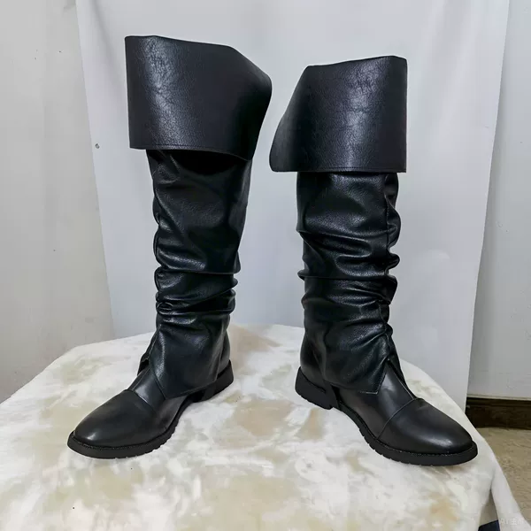 Amazon Temu Cross-Border Export New Medieval Renaissance Cuffed Pleated Boot Covers Cosplay Leg Covers