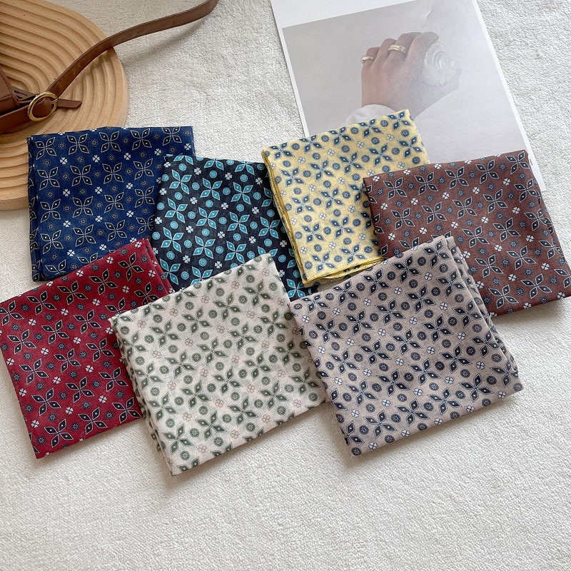 한국 복고풍 문학 작은 사각형 스카프 봄, 가을, 겨울 장식 스카프 여름 스카프 에어컨 룸 넥 스카프 여성용