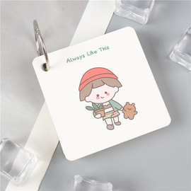 卡通空白单词本学生随身便携记事本日记本铁圈本文具便签本手帐