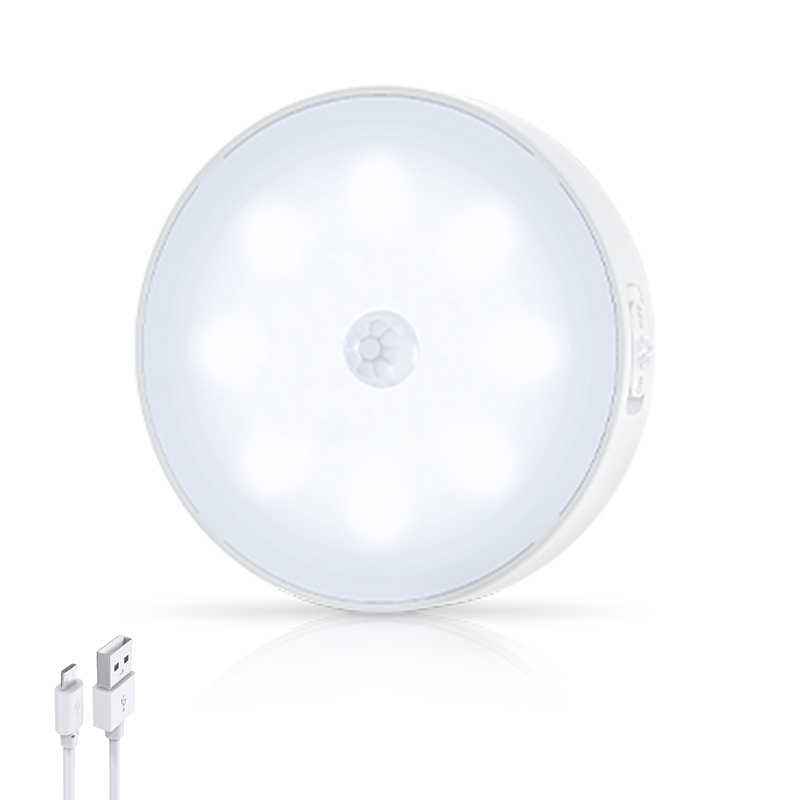 LED luz del armario inducción del cuerpo humano lámpara de hockey sobre hielo USB recargable atenuación paso luz gabinete de control remoto pasillo de la cocina