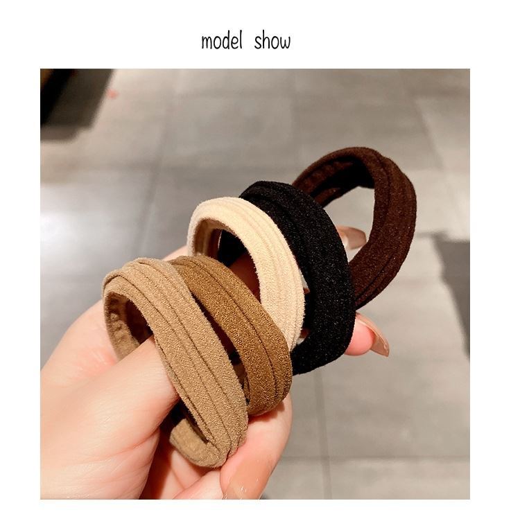 Hair Ring Hair Rope High Elastic Rubber Tendon Women's Hair Tie Adult Seamless Thickened Thick Hair Simple Hair Tie Headwear Hair Rope
