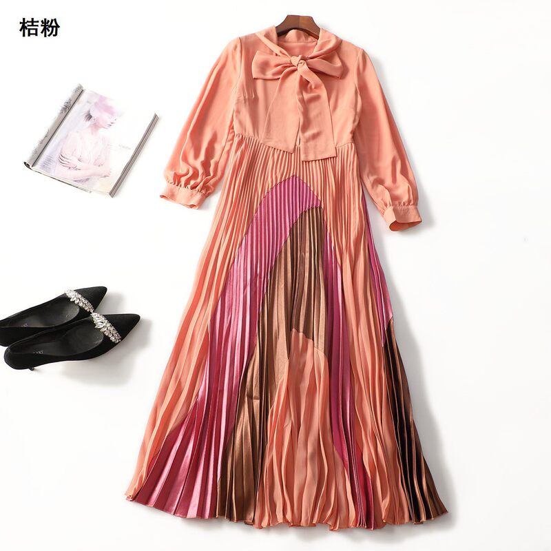 249214 Spring Long-Sleeve Extended-Length Dress Shenzhen Mingwei Wholesale Quality Women's Clothing Clearance Sale