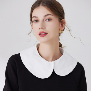 2023 New Oval Irregular White Pure Cotton Lace False Collar for Women Versatile Cross-Border Wholesale Lace Collar