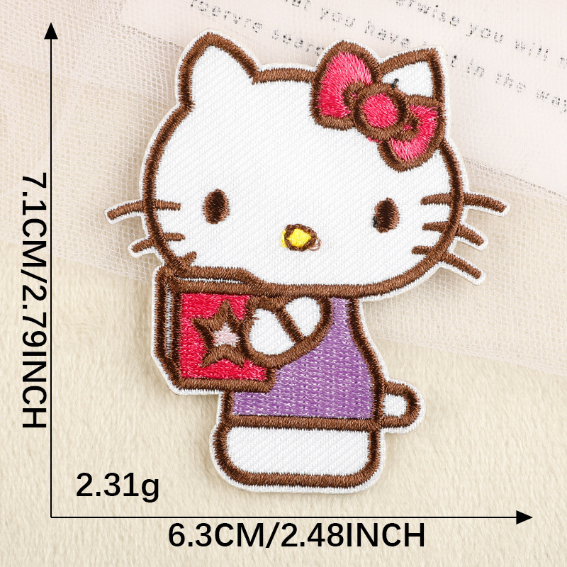 漫画子猫刺繍ステッカーアニメ自己粘着外国貿易パッチステッカー衣類アクセサリー diy アクセサリー工場既製布ステッカー|undefined
