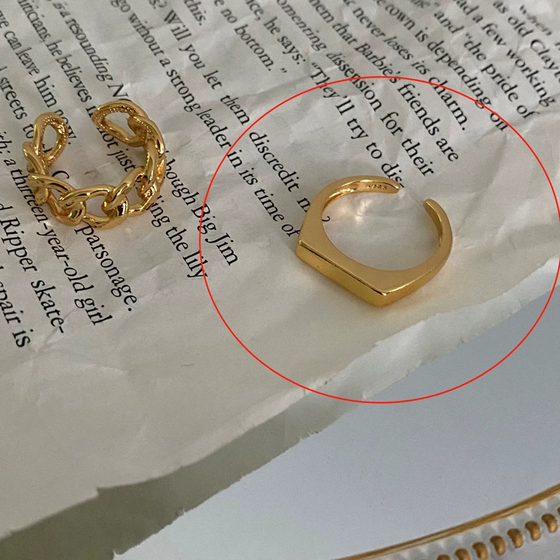 (Cross-border trading), fashionable one size retro golden ring, on index finger, simple and elegant design