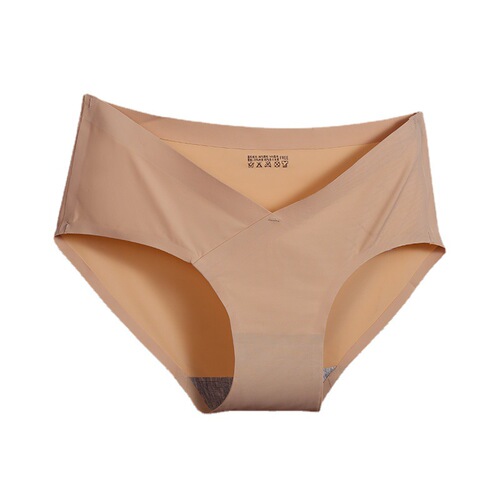 Ice silk seamless pregnant women's underwear low-waist, comfortable breathable belly support during pregnancy, one-piece seamless U-shaped belly support