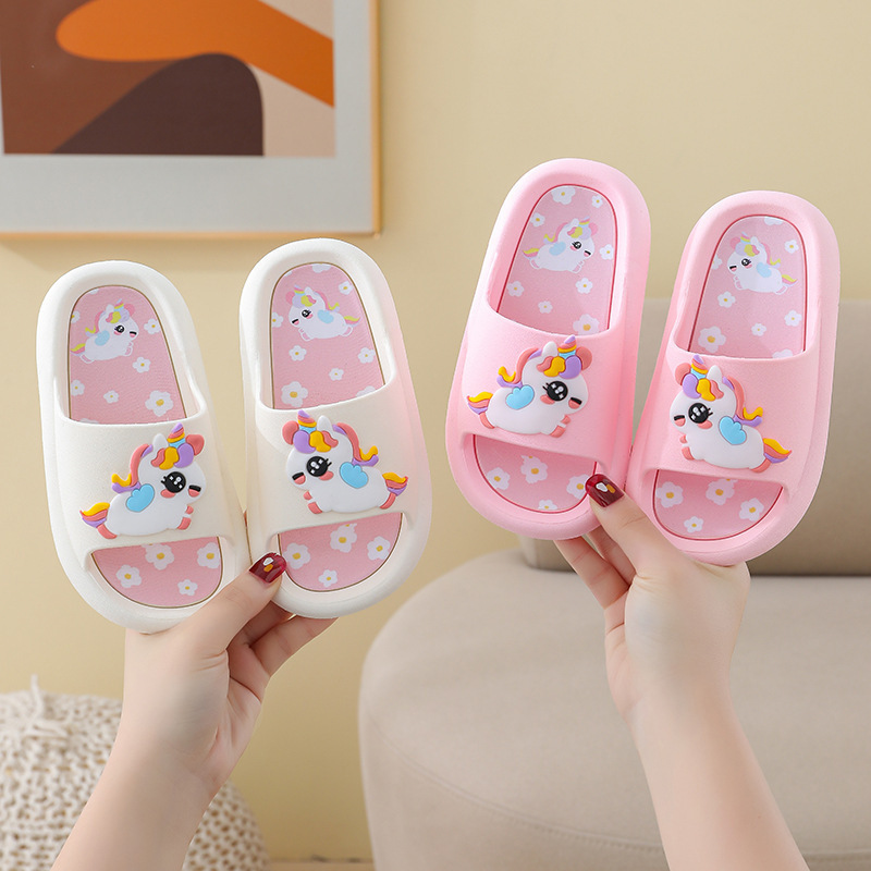 Cute cartoon children's slippers for boys and girls children indoor non-slip soft bottom home bath parent-child baby slippers