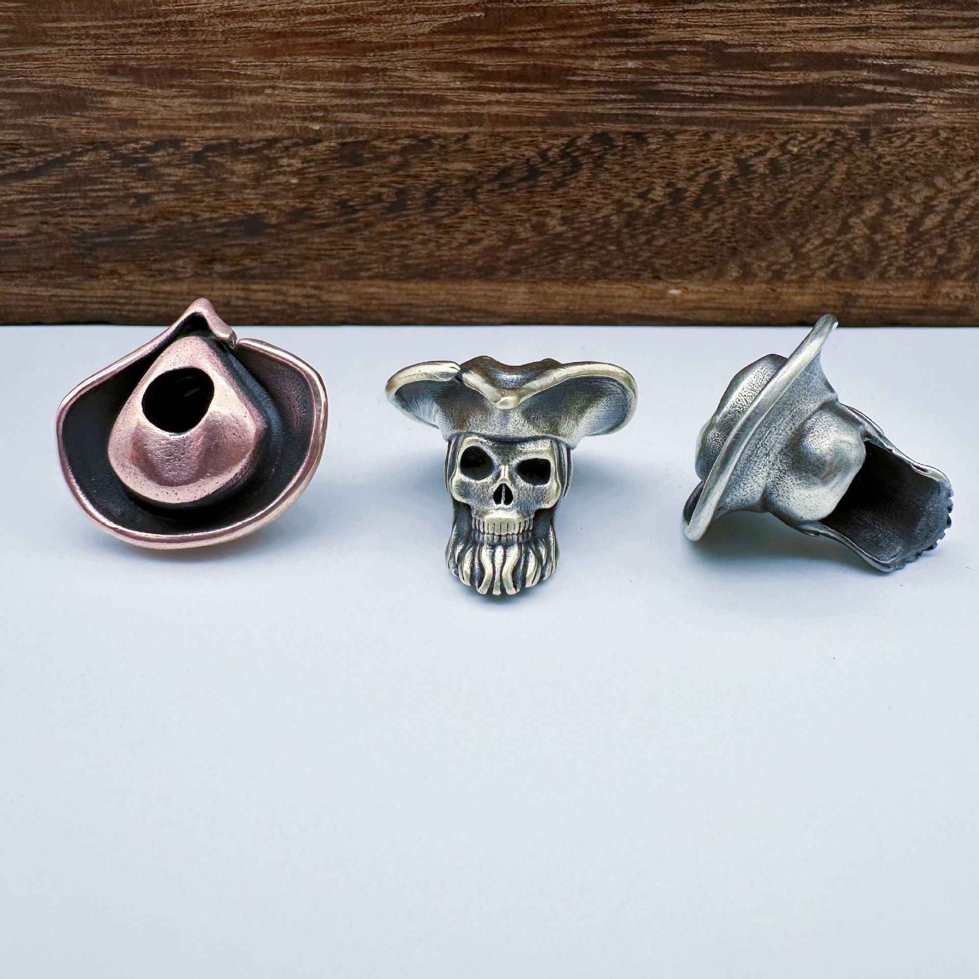 Antique Copper Pirate Skull Pendant For Men - Unique Adventure Charm_voghion.com