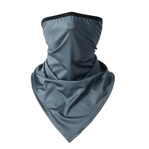 Summer ice silk sunscreen hanging ear scarf bicycle outdoor sports triangle towel breathable dustproof face protection cycling mask