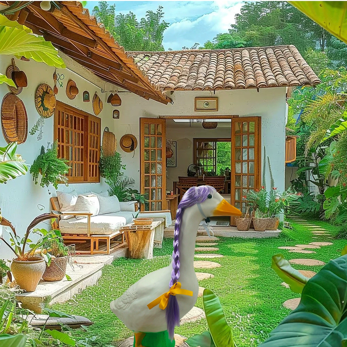 Домашние животные парики большие гусиные головные уборы парики двойные твики