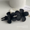 Black hairgrip, flowered, 10.5cm