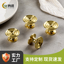 黄铜单孔小拉手金色轻奢橱柜抽屉把手现代简约衣柜门家具五金配件