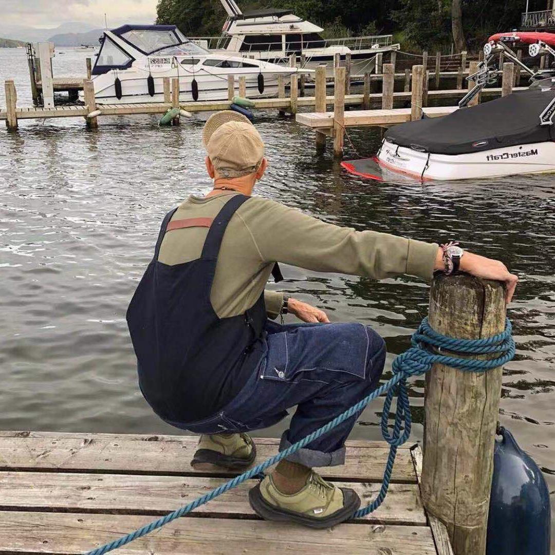 boy Color Block Workwear Jumpsuit Men's Style Suspender European And American Trendy Brand Overalls Dad Pants Denim Trousers_voghion.com