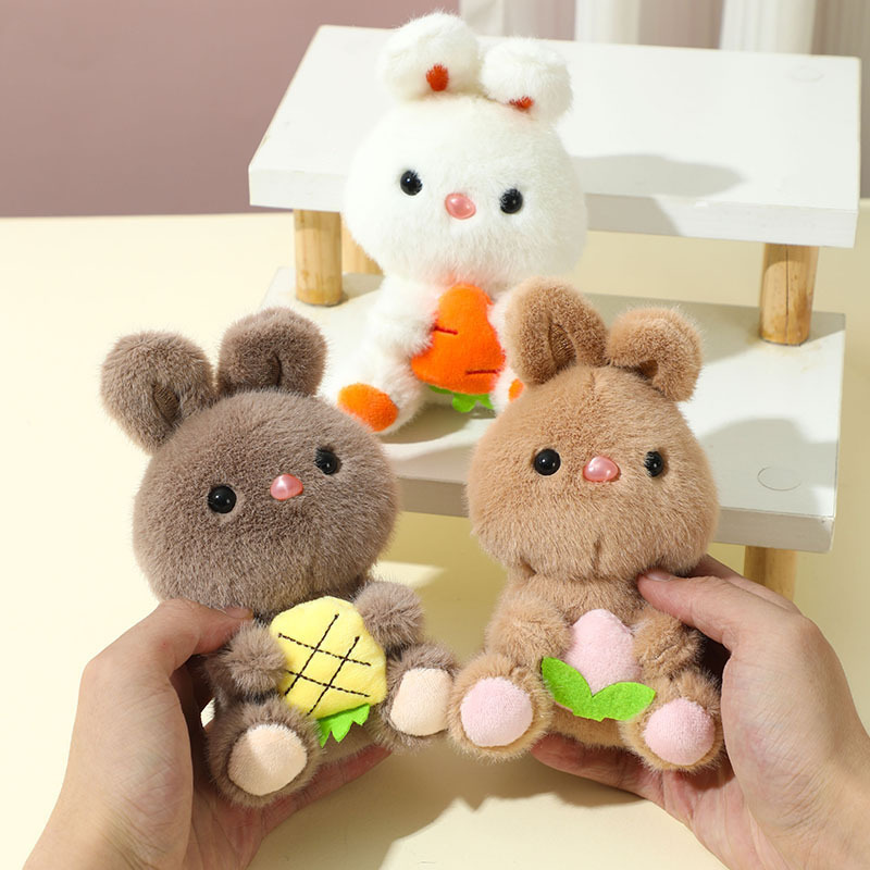 Soft Cute Fruit Rabbit Plush Toy Doll Cartoon Keychain Doll Doll Backpack Pendant Gift Wholesale