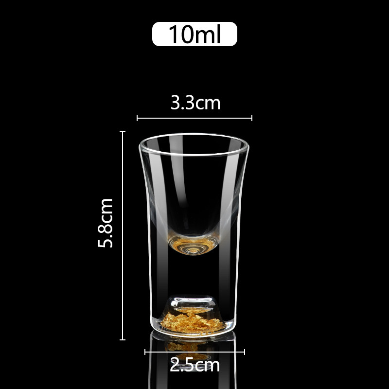 Taza de vino blanco conjunto casero pequeña copas de oro de hoja de oro copas de vino de una taza de vino de vidrio de alta calidad con marco