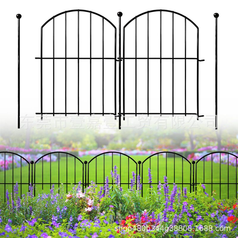 Garden Fence Wrought Iron Fence Anti-Rust Arched Animal Ground Barrier Vegetable Garden Fence Outdoor Rabbit Pet Fence Garden Fence Wrought Iron Fence Anti-Rust Arched Animal Ground Barrier Vegetable Garden Fence Outdoor Rabbit Pet Fence