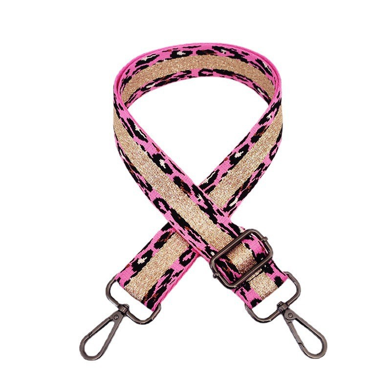 New Color Thickened Leopard Gold Thread Shoulder Strap Adjustable One-shoulder Crossboby Bag Accessory Strap Burden Reduction Long Strap display picture 10