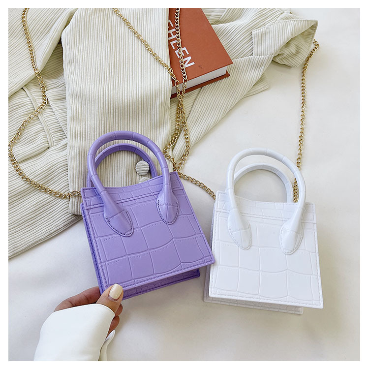 2025 Cross-border new popular smiling face bag, small square bag, fashionable and versatile chain hand bag, shoulder and crossbody jelly women's bag undefined