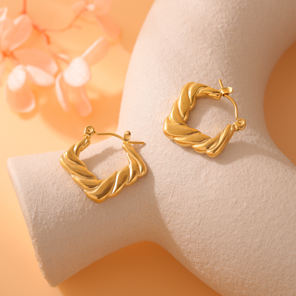Pendientes de acero inoxidable estilo europeo, minimalista y ligero