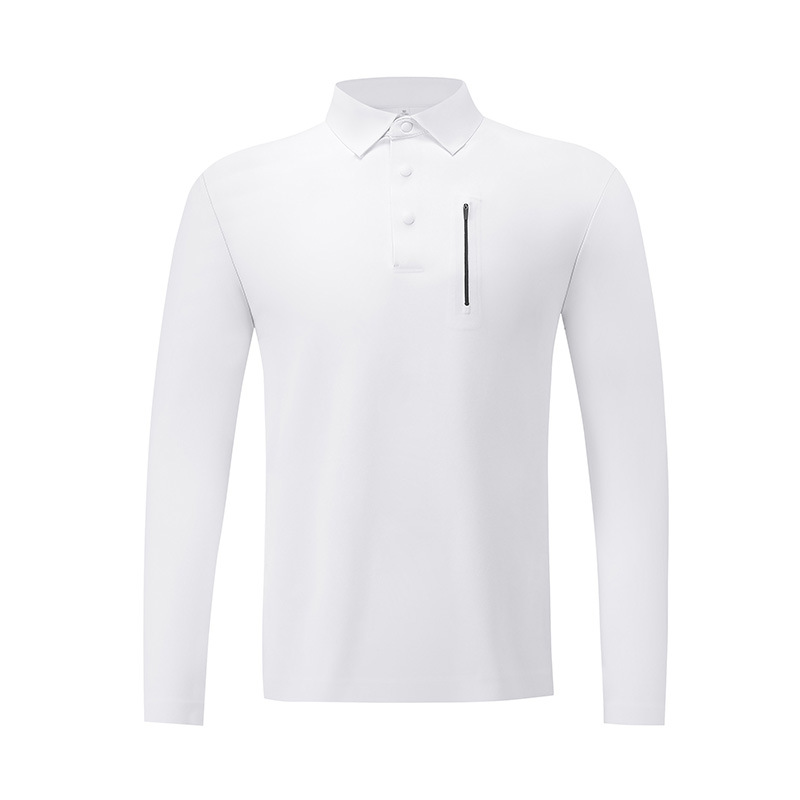 Camisas de polo sin marcas de alto nivel de hombre, ropa de trabajo de cuello blanco, poliéster y algodón de color sólido, camisa de polo de manga larga personalizada